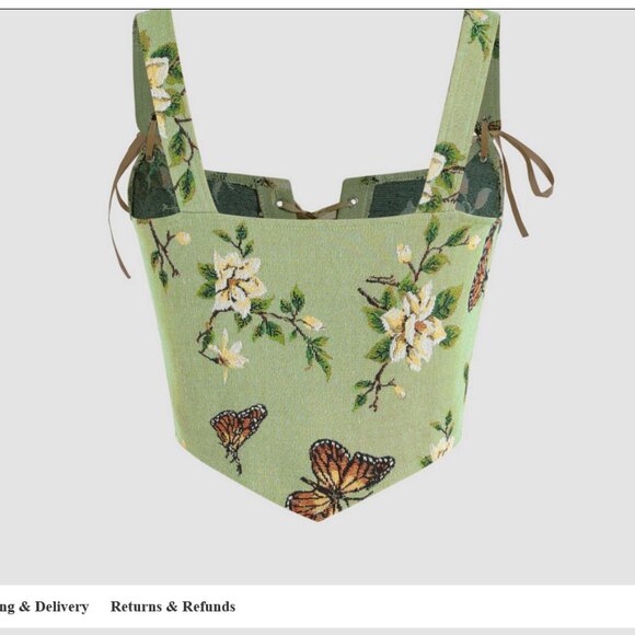 Cider Laceup Corset Tapestry Top in EUC - Picture 9 of 13